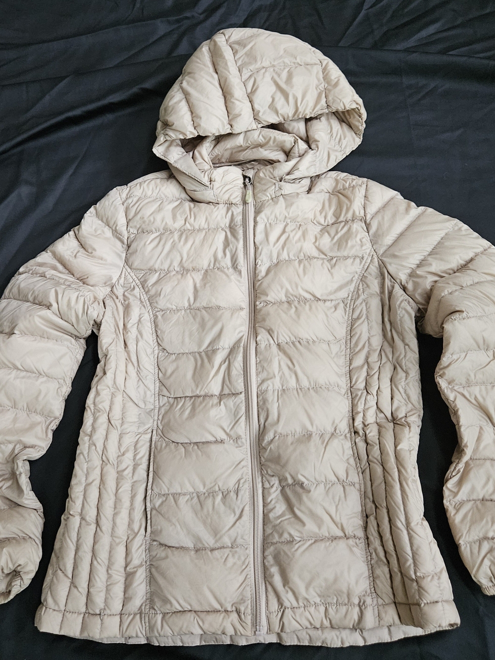 Unknown Brand Cream Hooded Quilted Puffer Jacket Size Medium